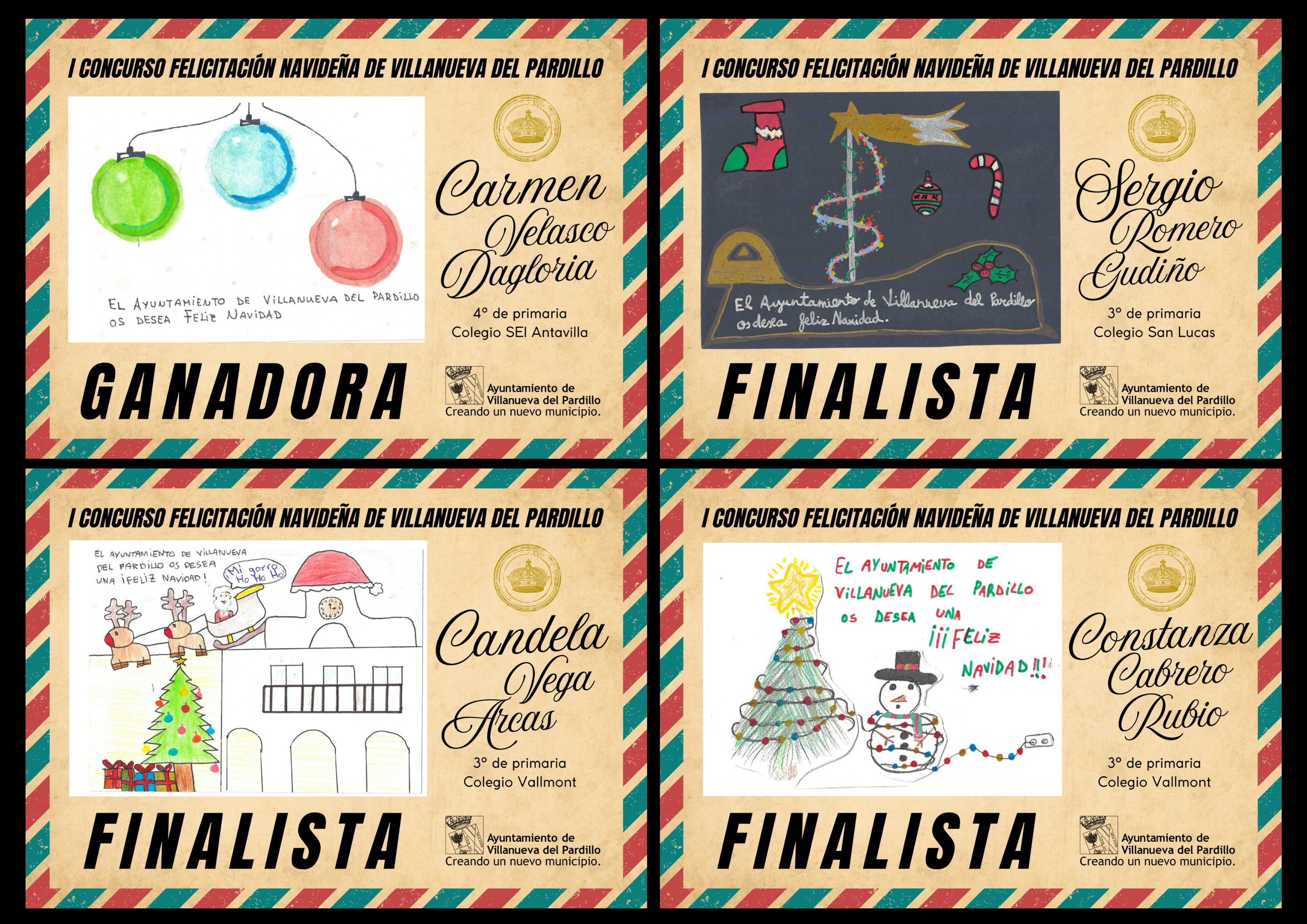 Ganadores del Concurso para la felicitación navideña de Villanueva del Pardillo